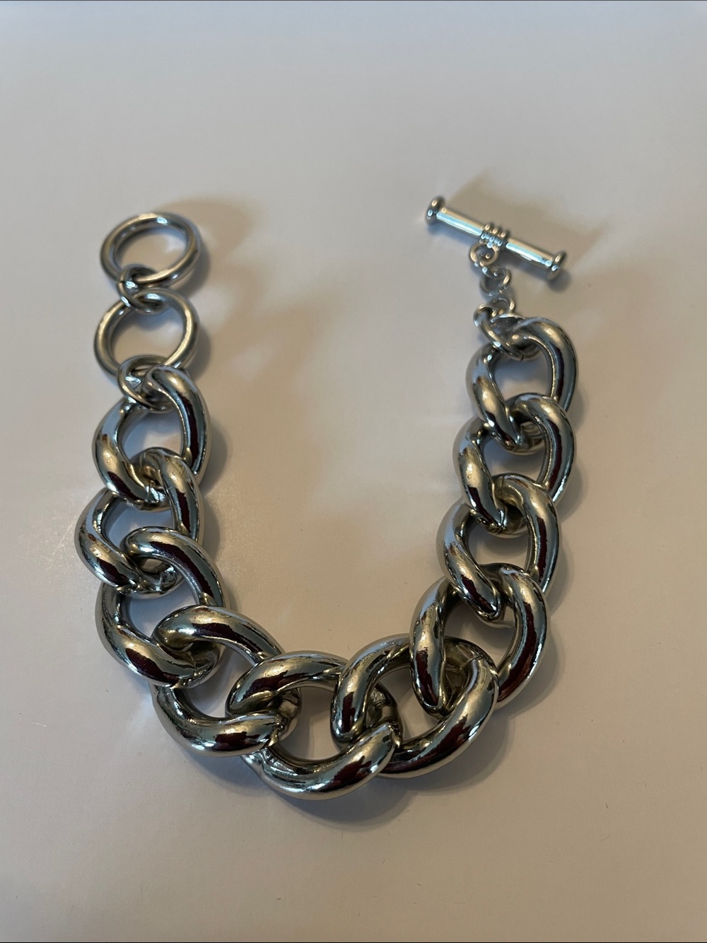 Lia Sophia Polished Silver-Tone Chunky Chain Bracelet